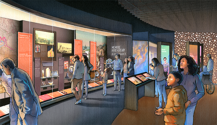 Rendering of the Molina Family Latino Gallery. Courtesy Smithsonian National Museum of the American Latino.