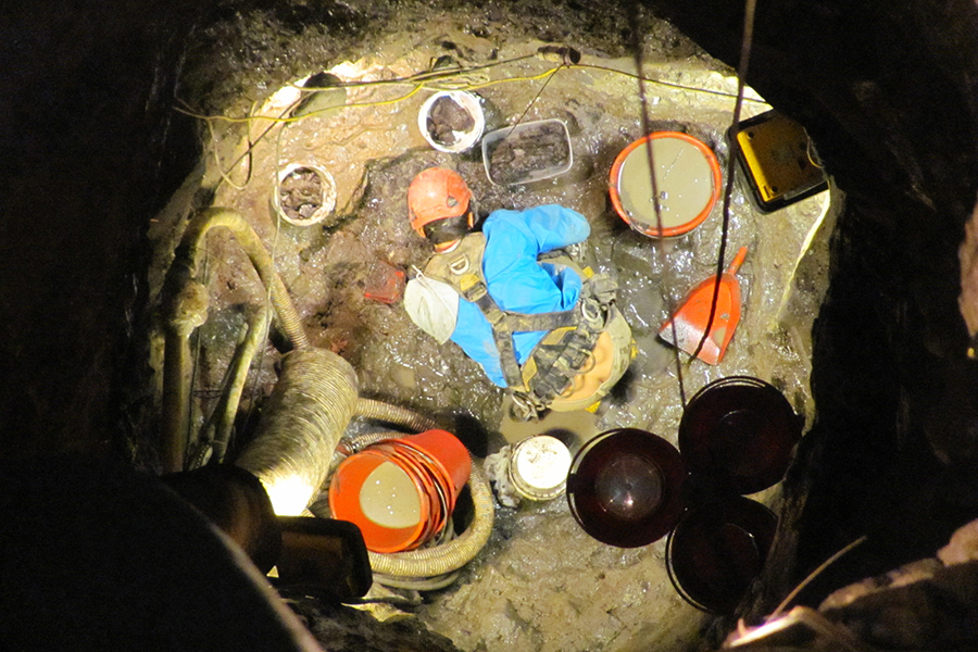 2014 – A bird’s eye view looking down into Well #1 at the Cetamura dig site. Courtesy photo.